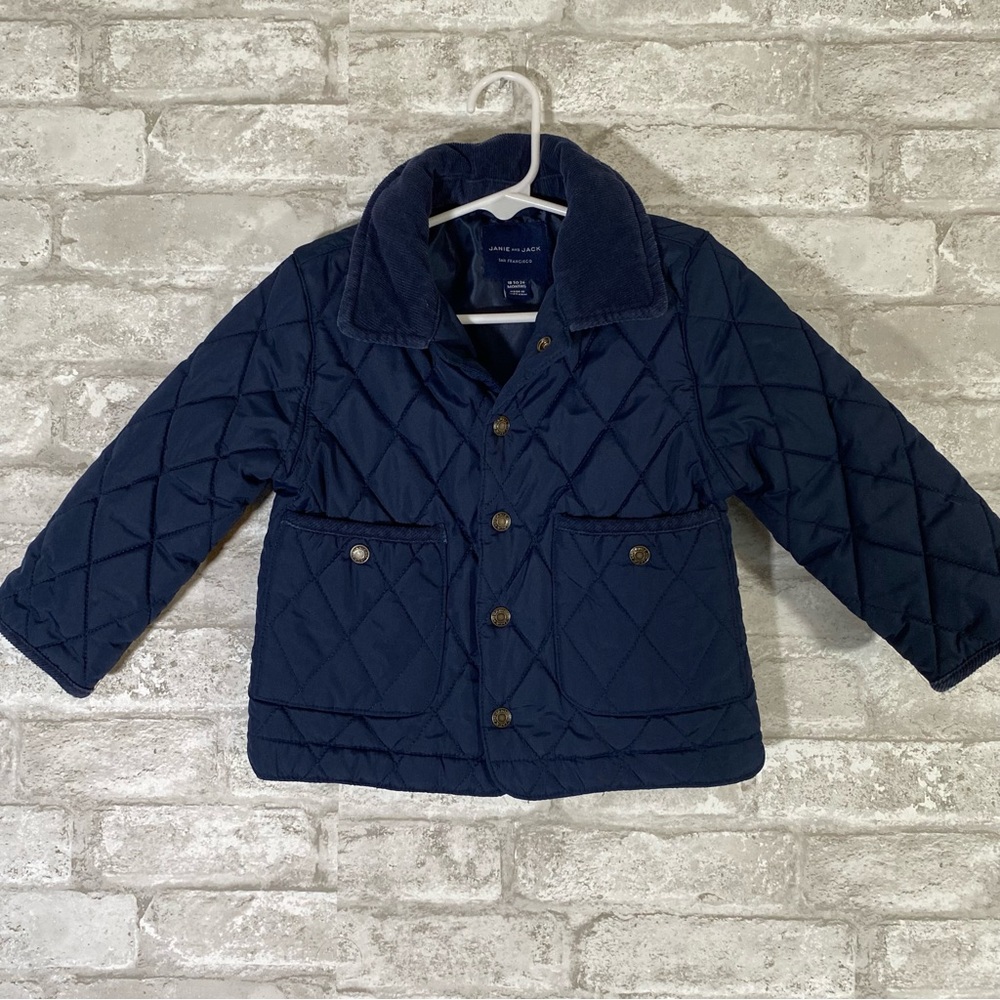 Janie and Jack Quilted chore Jacket size 18-24 months Corduroy collar